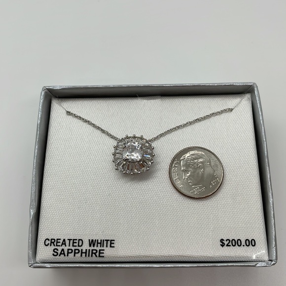 White Sapphires Pendant Necklace - Picture 11 of 12